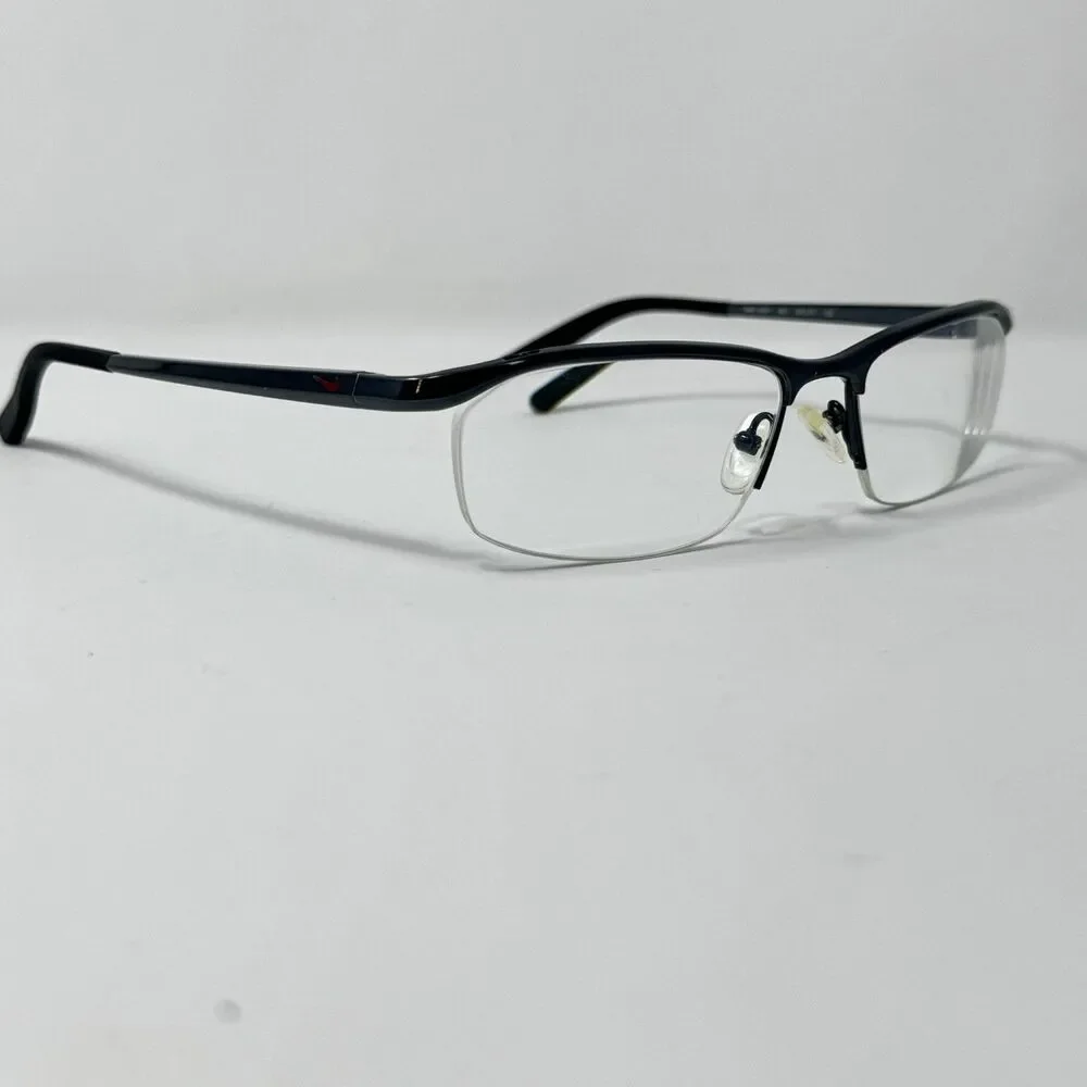 Nike Titanium 6037 001 Black Semi Rimless Eyeglass Frames 53-17-135